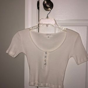 White button up crop top